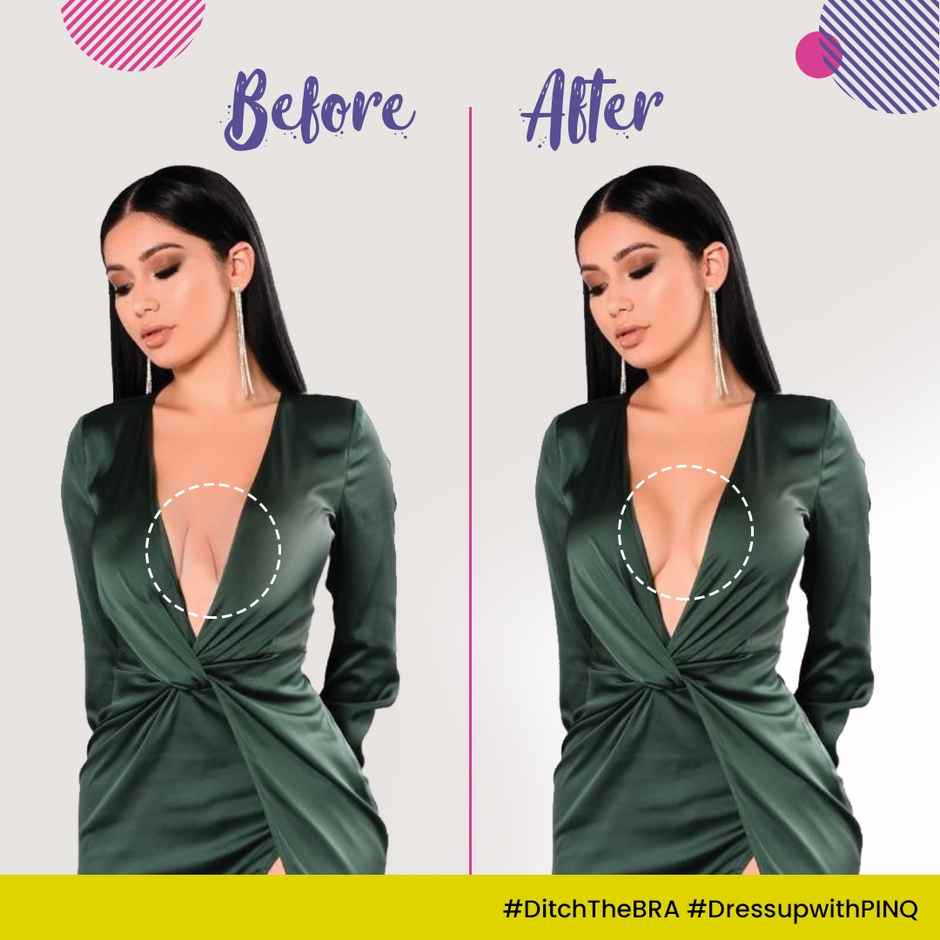 Pinq Polka Breast Lift Cups A-B Cup Size - Nude