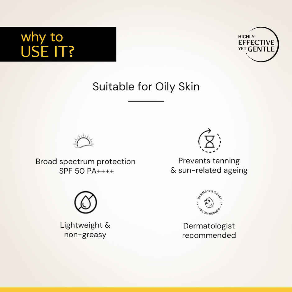 Gel Sunscreen SPF 50 PA++++| 100% Photostable| In-Vivo Tested| Lightweight & Airy, Matte, Non-greasy Combo