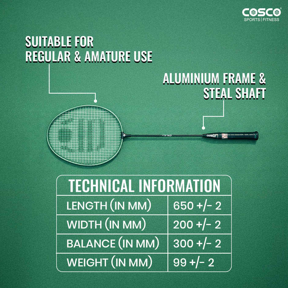 Cosco CZ 60 Badminton Racket | Green & Black