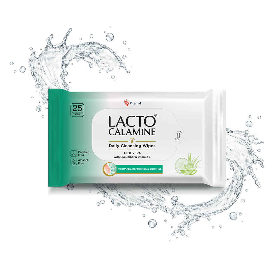 Lacto Calamine Makeup Remover Wipes With Aloe Vera, Cucumber And Vitamin E