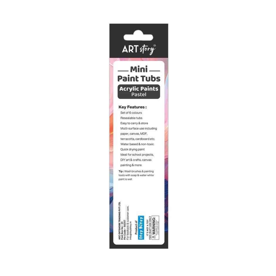 Itsy Bitsy Mini Paint Tubs Acrylic Paint Pastel 6 ml x 6 shades LB