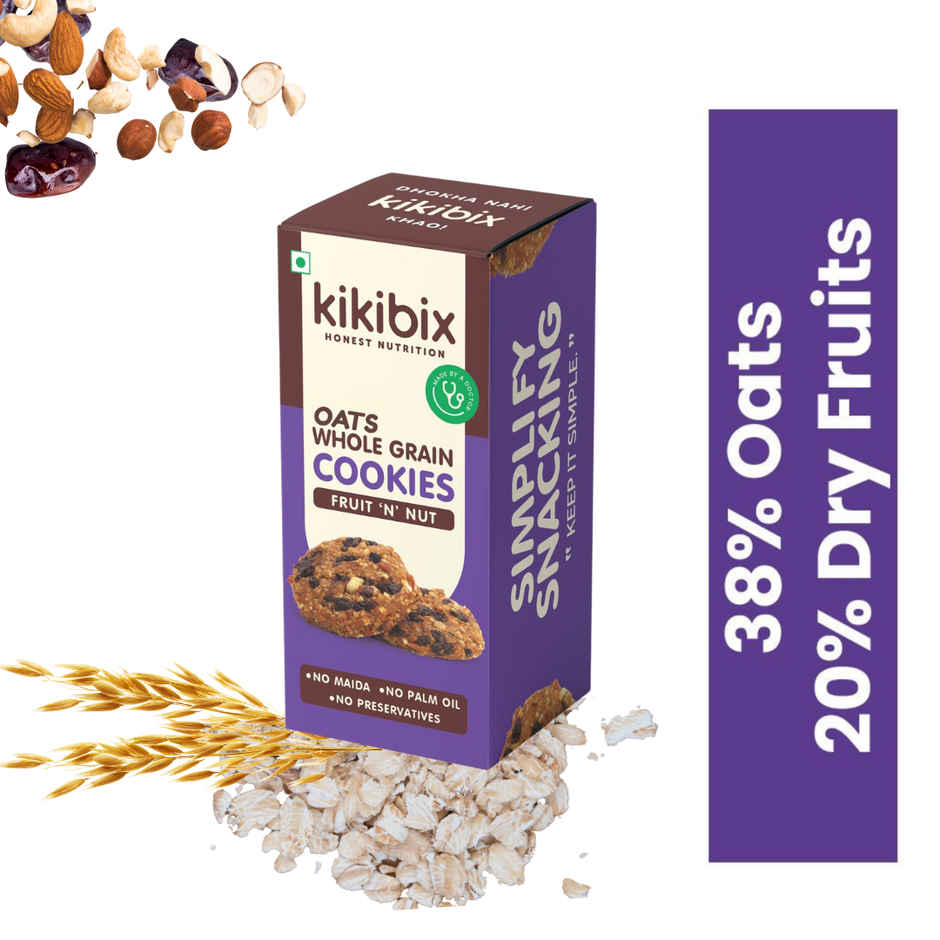 Kikibix Fruit And Nut Digestive Cookies, Healthy & Tasty, Fruit Biscuits, No Palm Oil, No Maida
