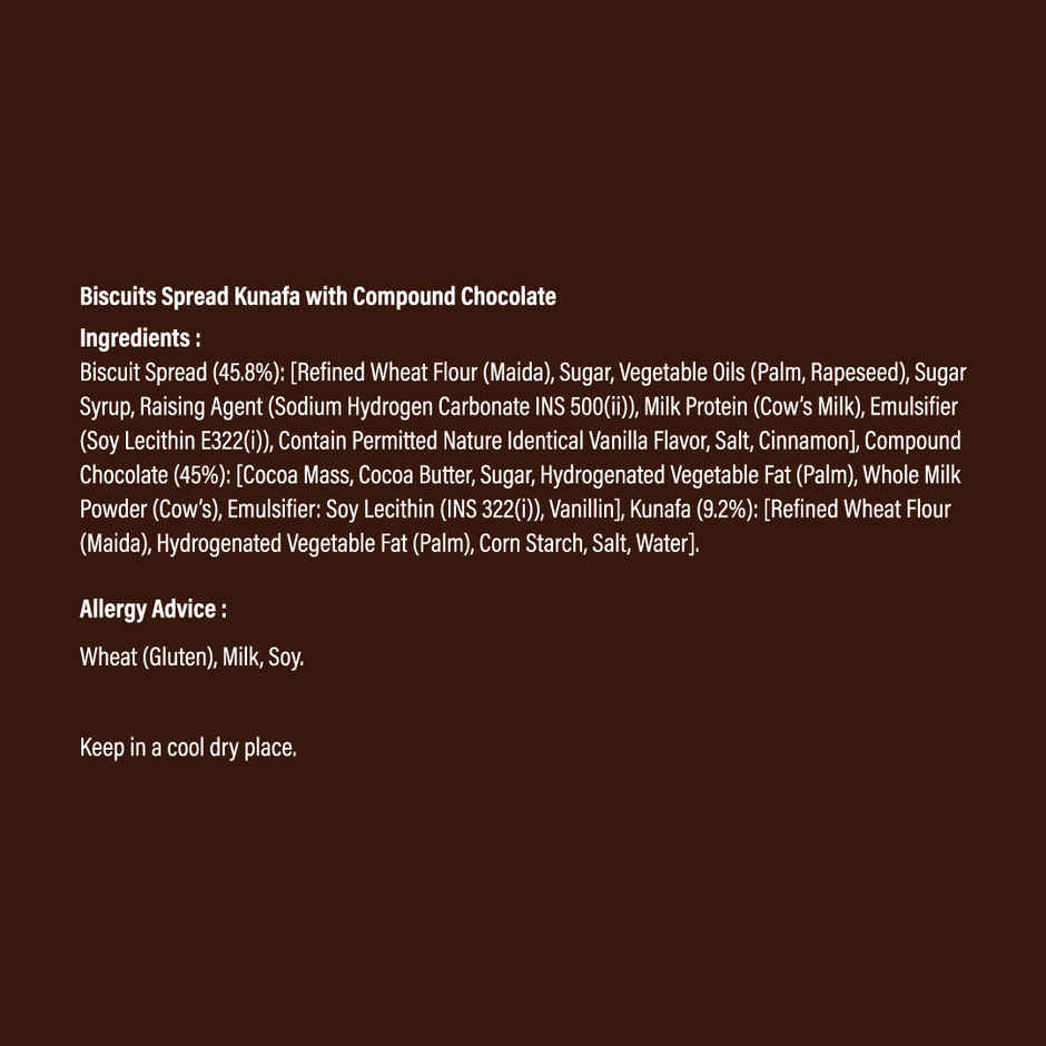 Cocoa Melts Dubai Speculoos Kunafa Chocolate Bar
