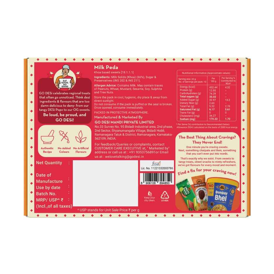 GO DESi Milk Malai Peda