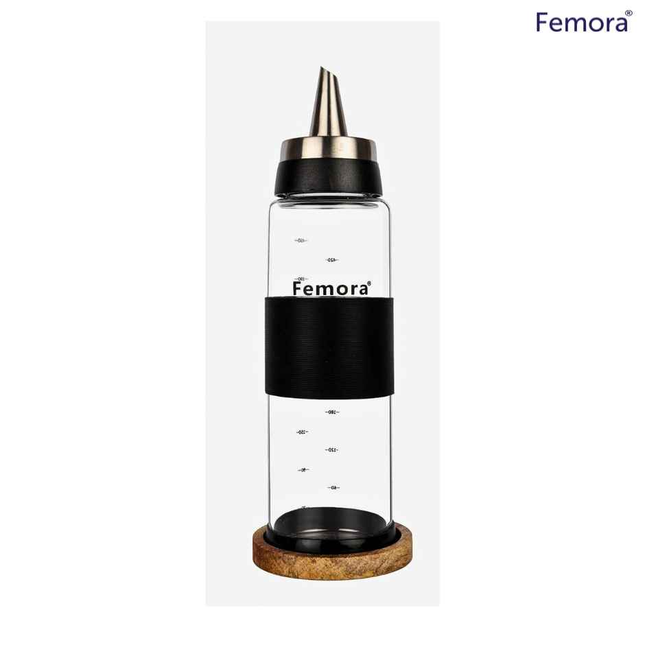 Femora Leak Proof Oil Flow Oil Bottle Dispenser With Silicone Support 500Ml Borosilicate Glass