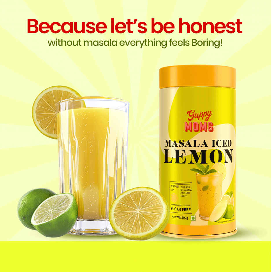 Guppy Moms Masala Iced Lemonade Premix | Sugar-Free Shikanji & Banta Drink Mix