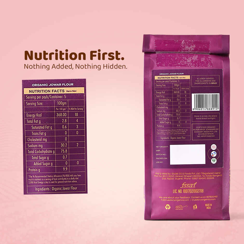 True Story Organic Jowar Flour/ Sorghum Flour