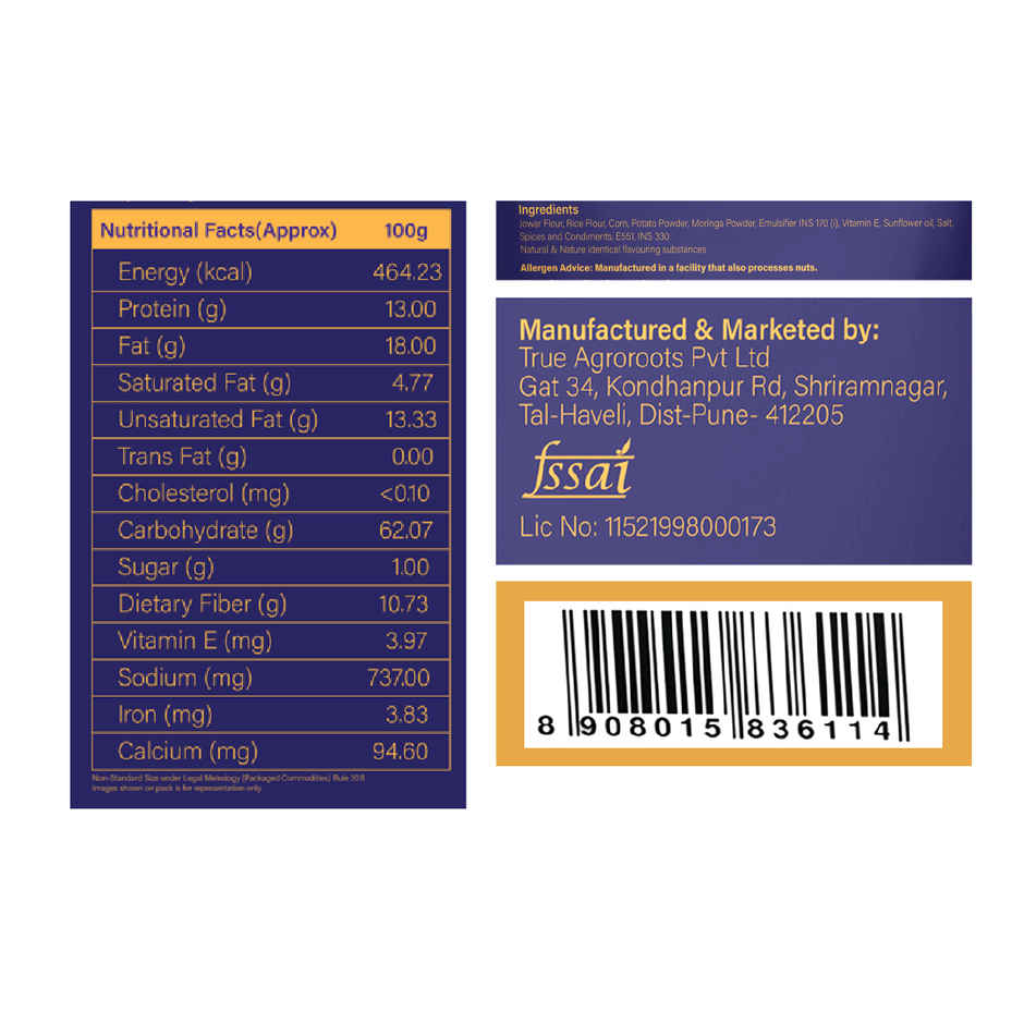 The Healthy Binge Moringa Jowar Baked Chips Indian Masala - High Protein & Fibre Combo