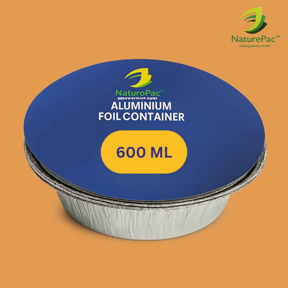 Naturepac Foil Container + Lid 600 ml | Sturdy & Practical