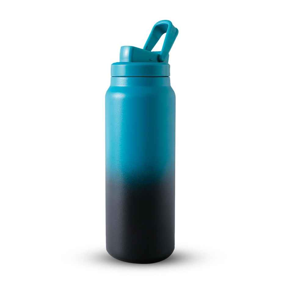 Umai 900 ml Stainless Steel Vacuum Insulated Printed Water Bottle | Teal | Black