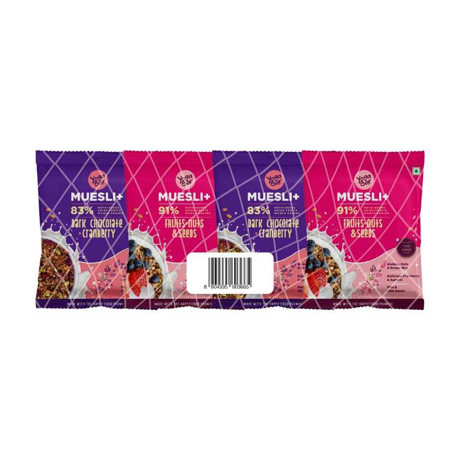 Yoga Bar Dark Chocolate + Cranberry & Fruit + Nuts & Seeds Muesli