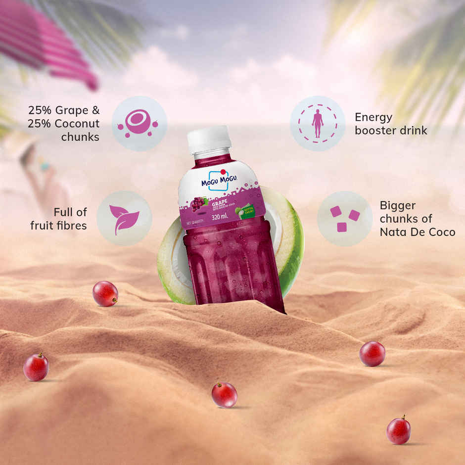 Mogu Mogu Grape Fruit Drink with Nata de Coco