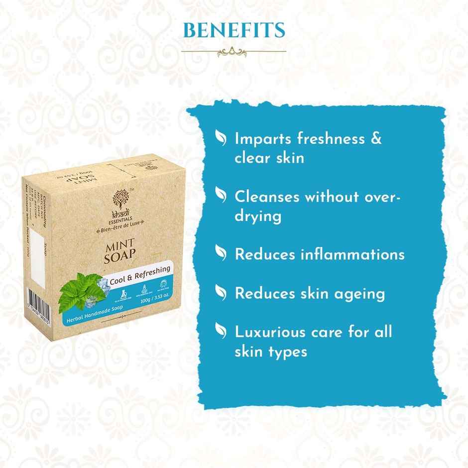 Khadi Essentials Mint Herbal Handmade For Cool & Refreshing Skin