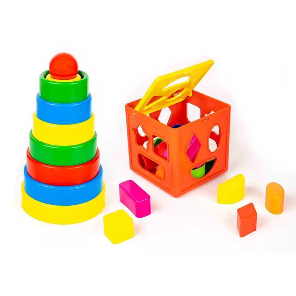 Fablue Shape Sorter Toy & Stacking Blocks Toy For Kids - Educational Learning Puzzle Toy for Kids
