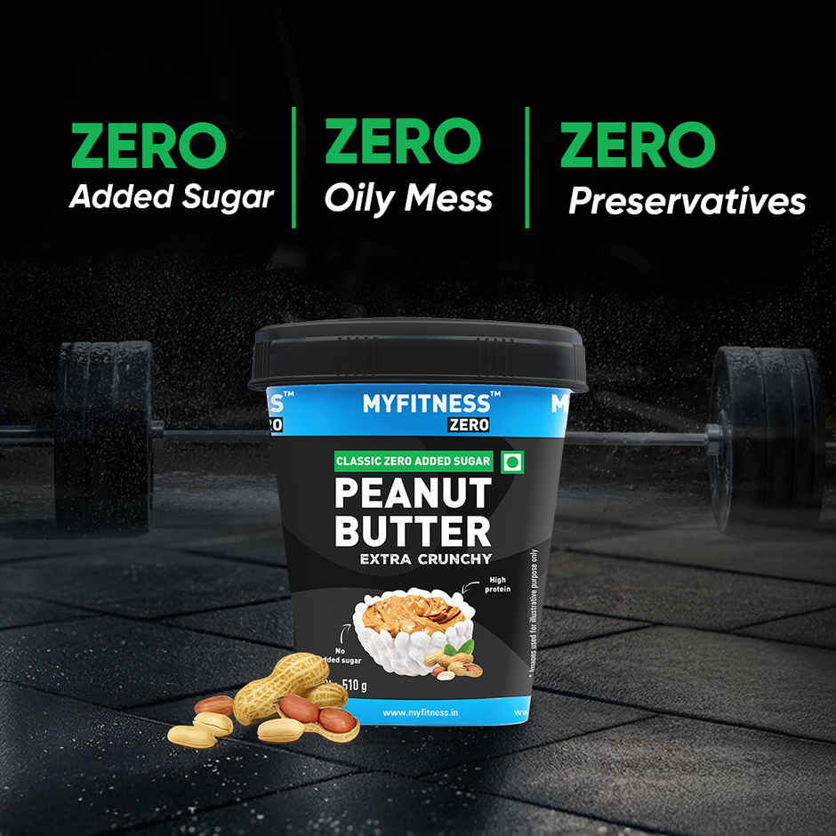 MyFitness 28g High Protein Unsweetened Peanut Butter Crunchy | Zero Added Sugar & No Oil Separation