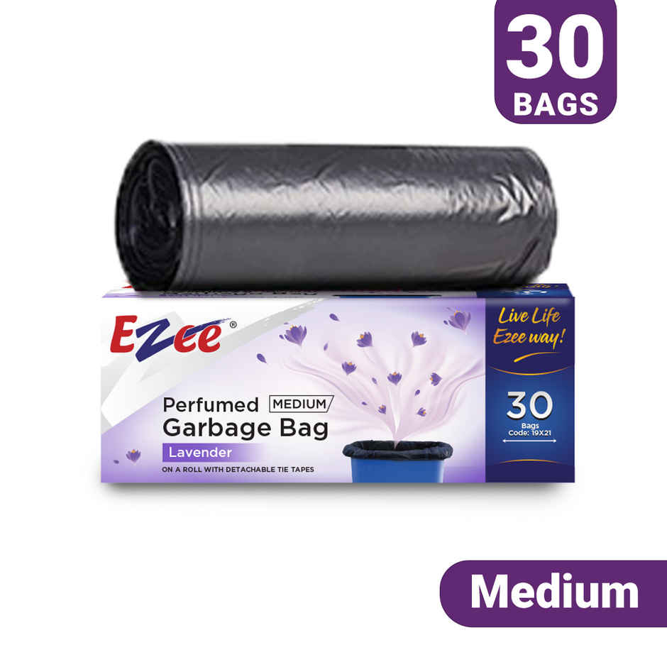 EZEE Lavender Fragrance Garbage Bag - Biofriendly | Black - Medium