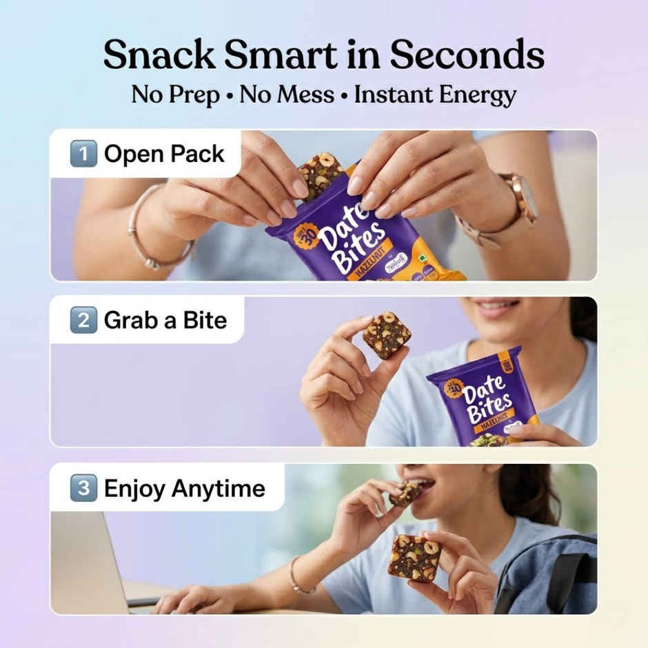 The Naturik Co Hazelnut Date Almond Bites | No Added Sugar | Healthy Energy Snack