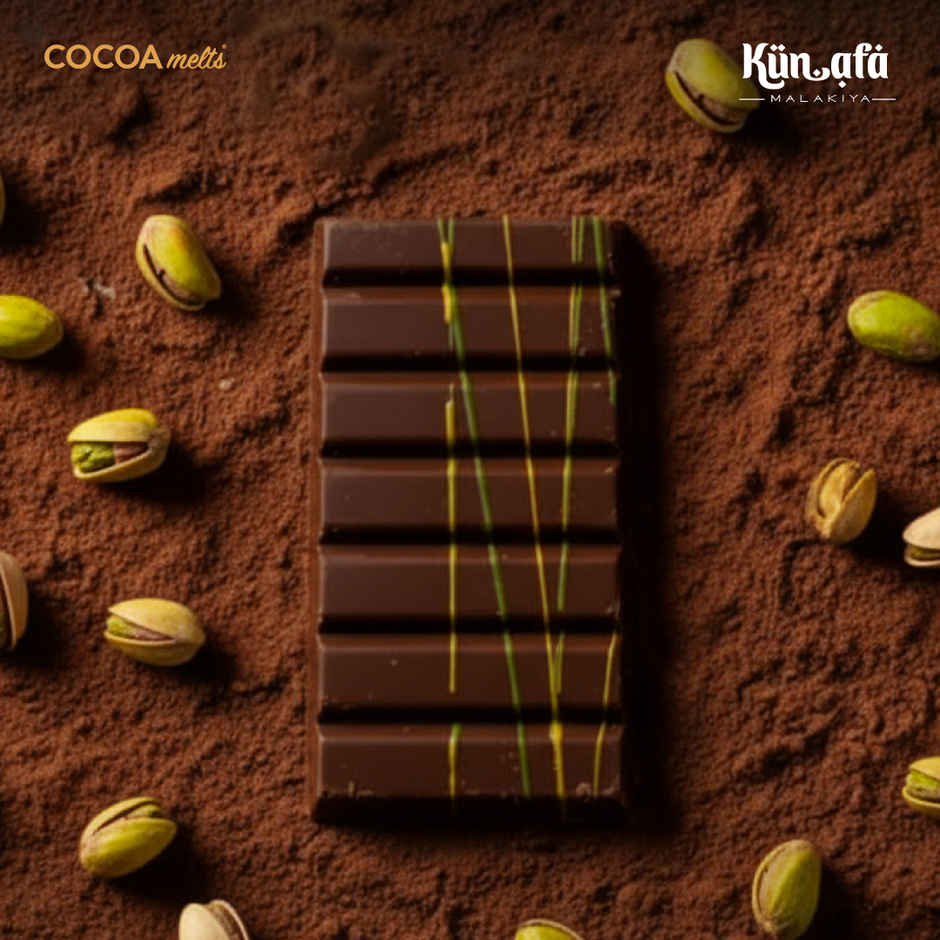 Cocoa Melts Dubai Pistachio Kunafa Chocolate Bar