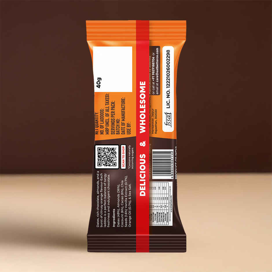 Eat Better Co Orange & Chocolate Laddoos | No Added Sugar | High Protein, Truly Natural