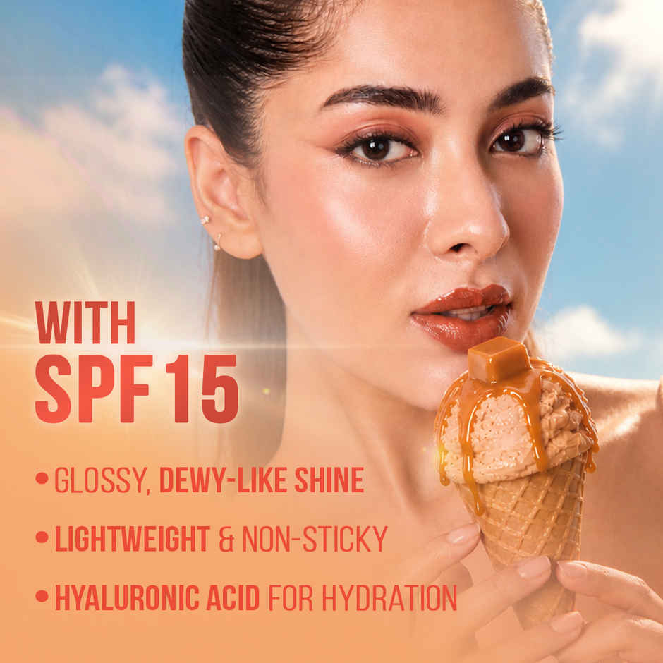 Staze Y.U.M.M.Y Gloss + Tint + Balm with SPF 15 | Glossy Finish | 01 Salted Caramel | 2 gm