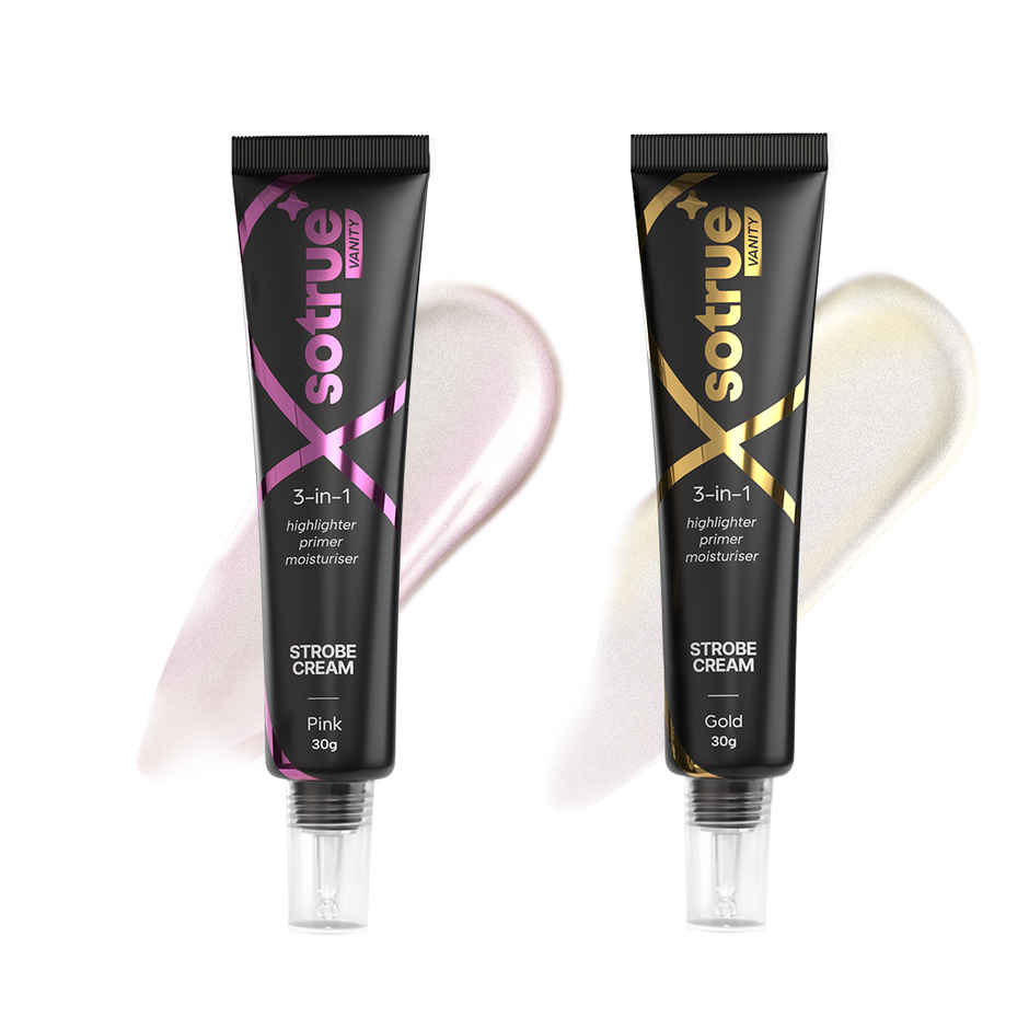 Sotrue Strobe Cream Combo | Gold and Pink - 30 g Each | Primer + Highlighter + Moisturizer
