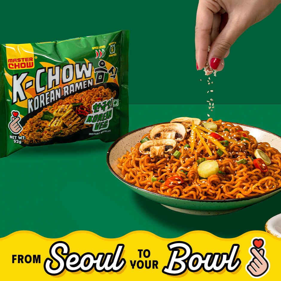 Masterchow K-Chow Korean Veg Instant Noodles(92gms) & Coca-Cola Soft Drink Can(300ml) Combo