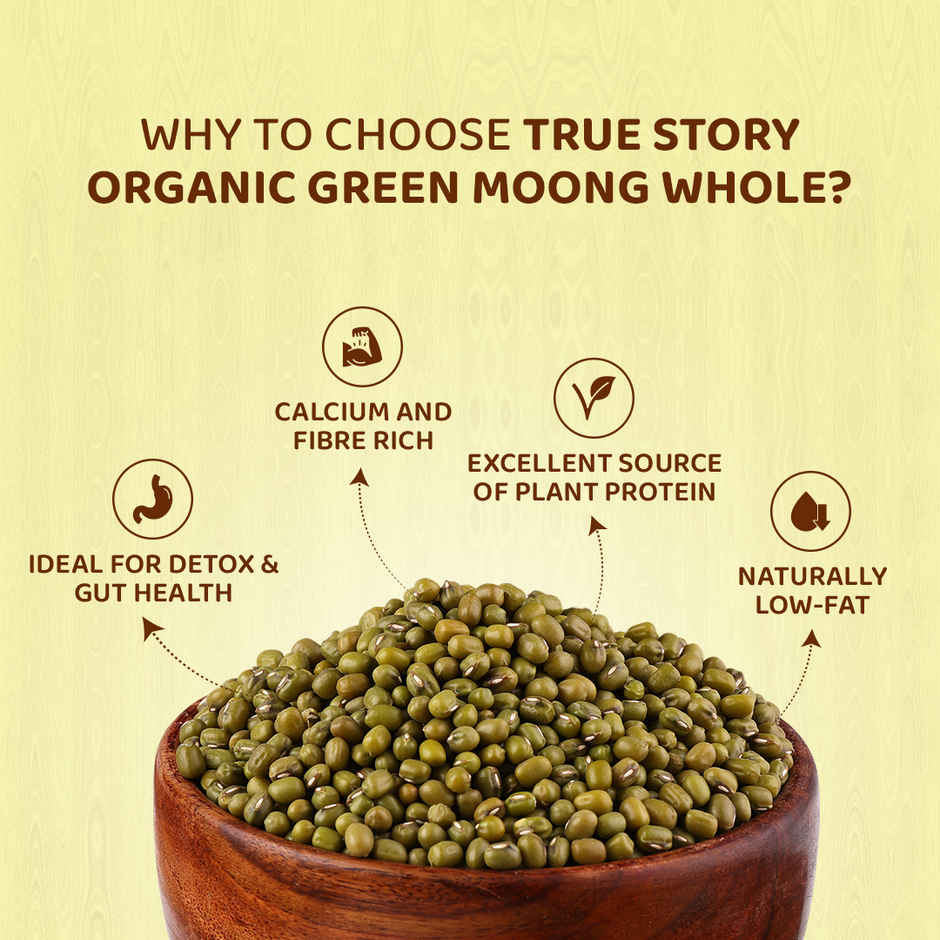 True Story Organic Green Moong Dal Whole