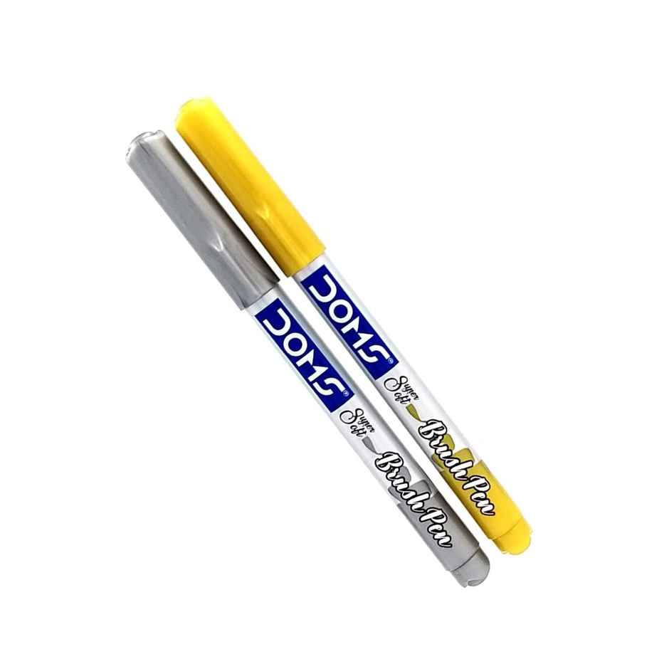 Doms Metallic Brush Pen Silver & Gold | Creative Art Pen