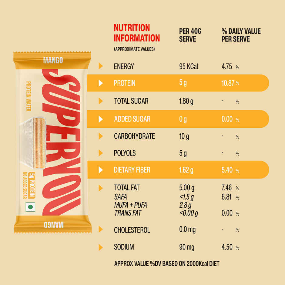 Superyou Mini Mango Wafer Protein Bar