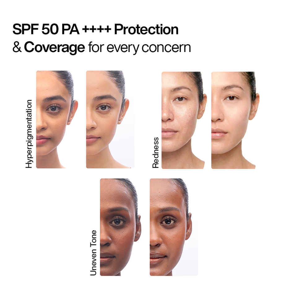WishCare Daily Tinted Fluid Sunscreen SPF50PA++++ | L101 |All Skin Type | InVivo Tested