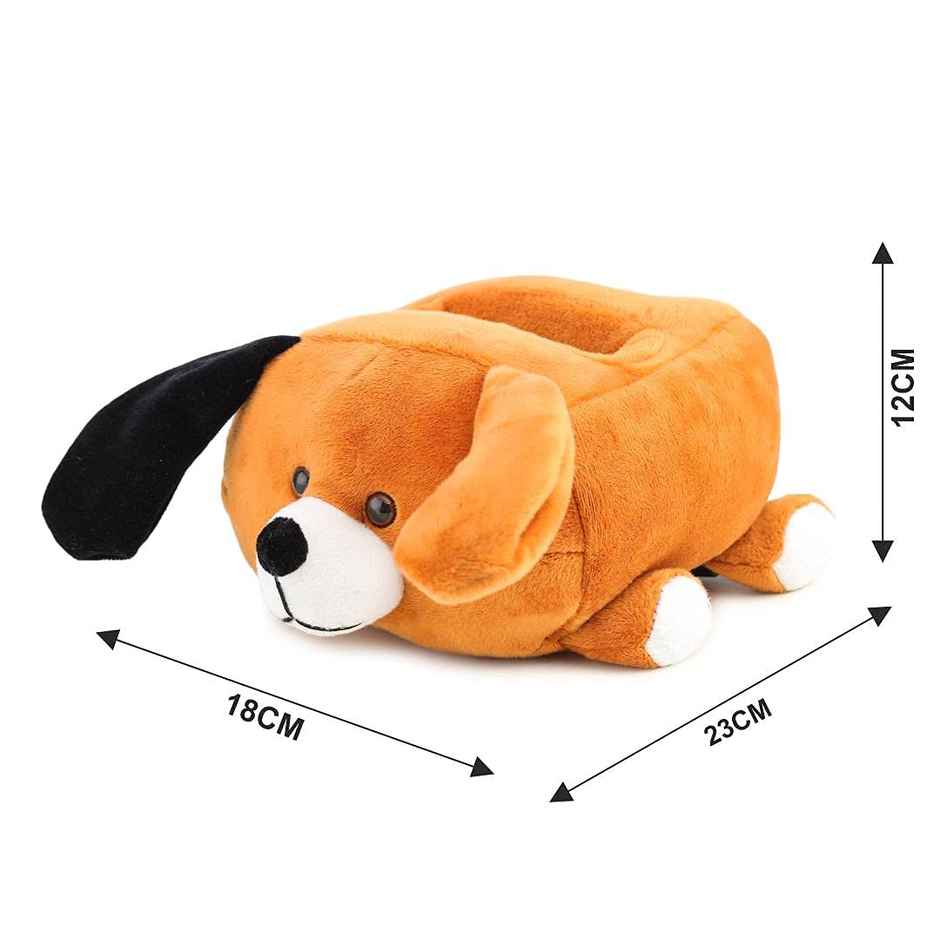 Webby Plush Cute Dog Teddy Multi Purpose Holder Soft Toys | Brown