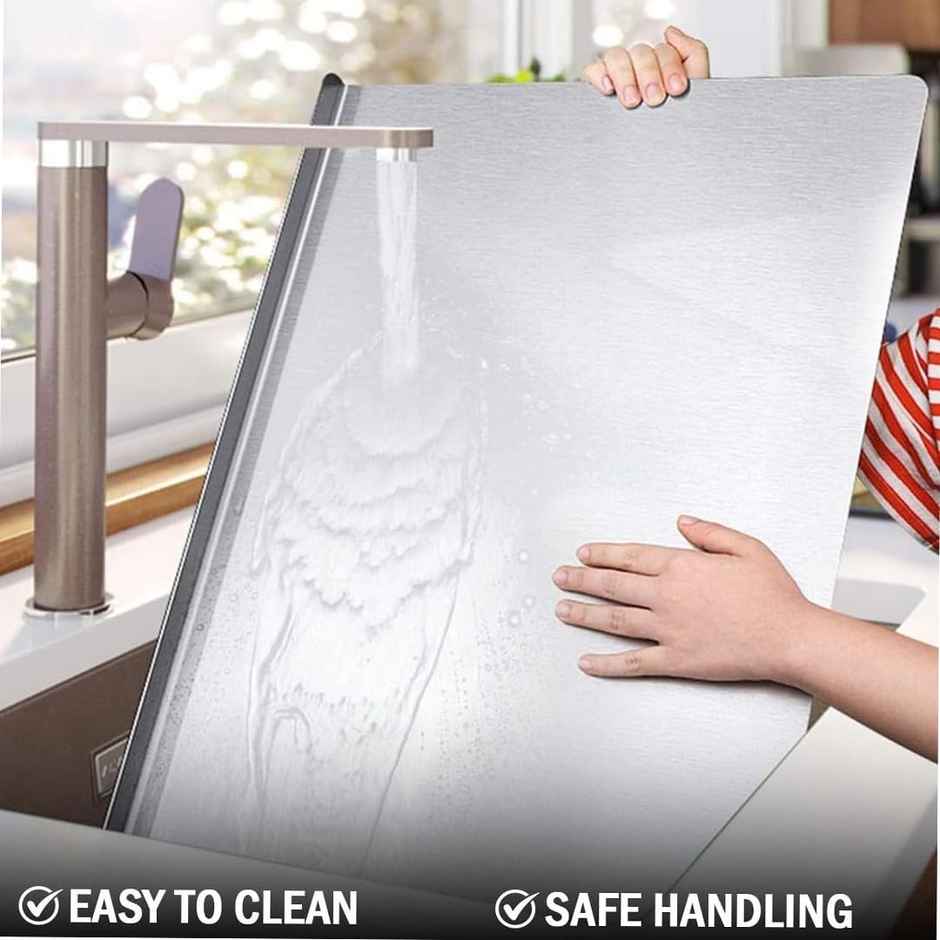 Clazkit Counter Top Stainless Steel Chopping Cutting Board (360 x 300 x 1 (+25)