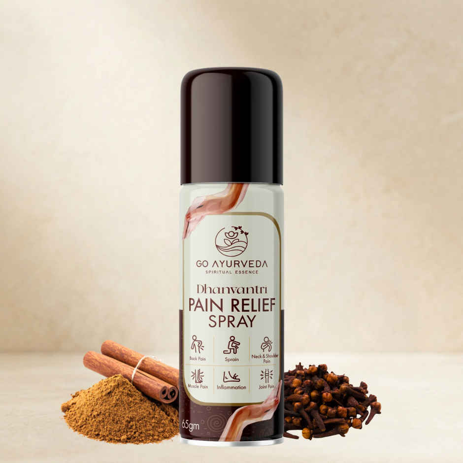 Go Ayurveda Dhanvantri Pain Relief Spray For Joint, Muscle & Back Pain|With Clove & Cinnamon