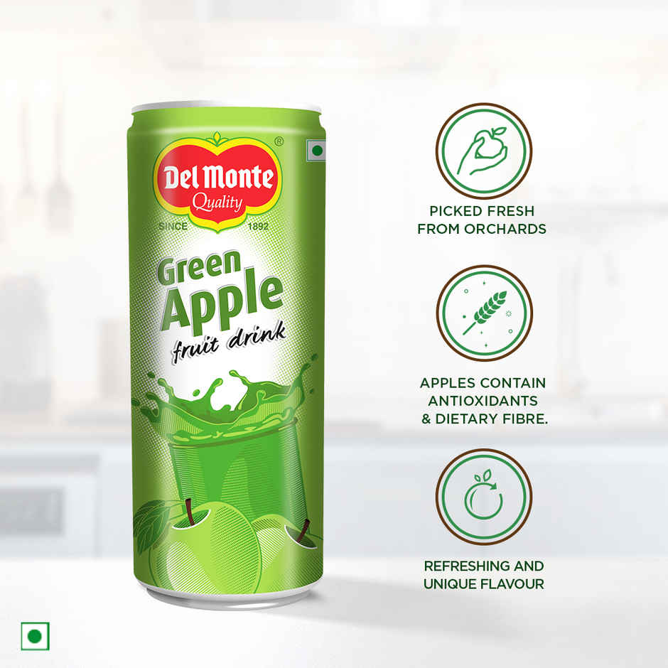 Del Monte Green Apple Fruit Drink Crisp, Tangy & Ideal for Mocktails & Cocktails
