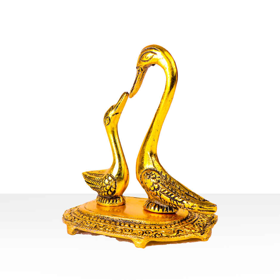 Devnidhii Swan Pair (Saaras) in Gold Polish Vastu Feng Shui