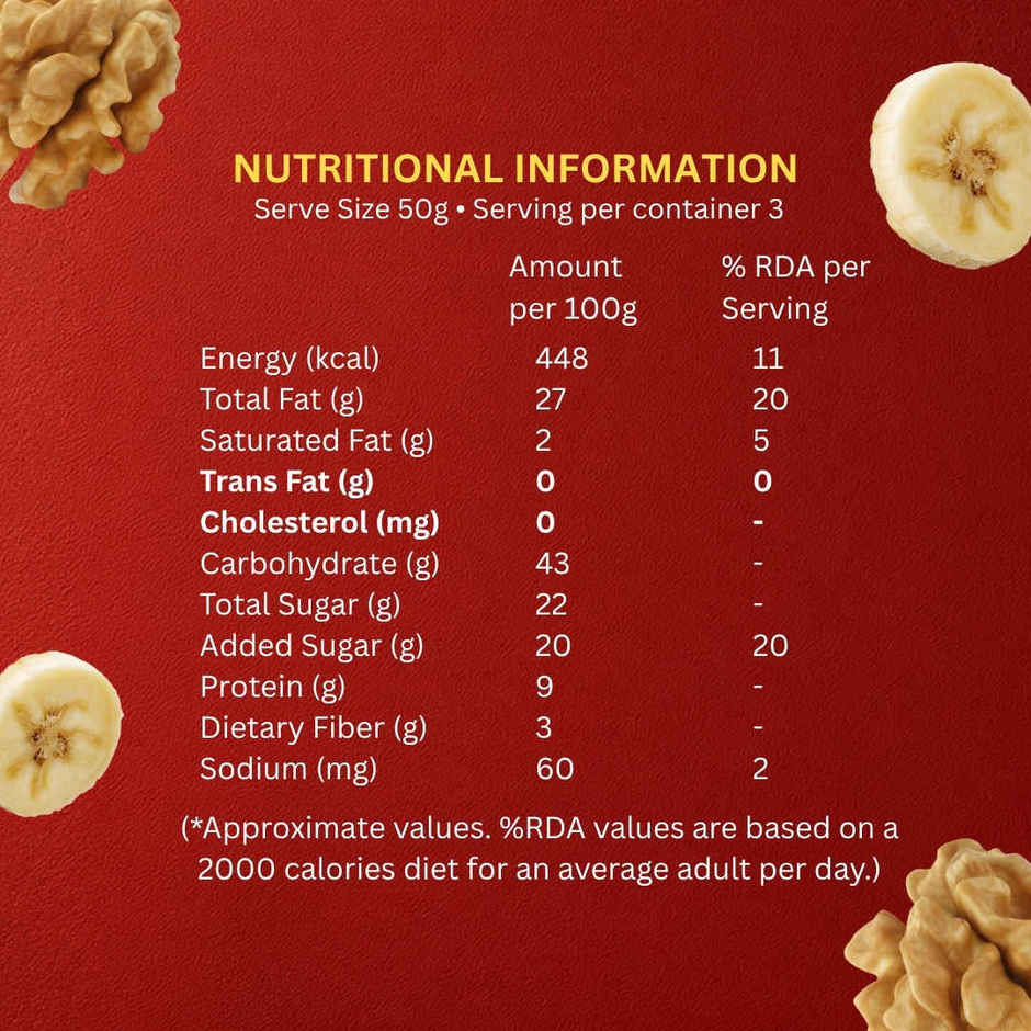 The Baker's Dozen Banana Walnut Cake Zero Maida | Whole Wheat | Fruit Cake Loaded With Walnuts