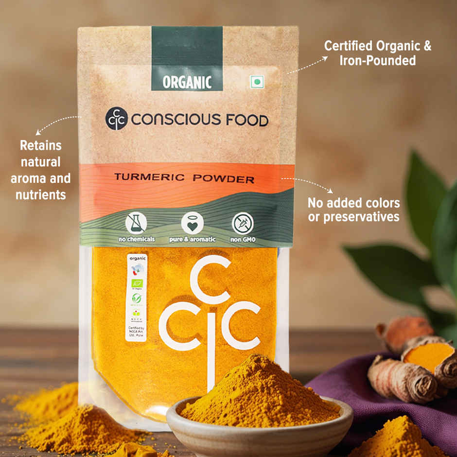 Conscious Food Turmeric Powder Organic & Iron-Pounded