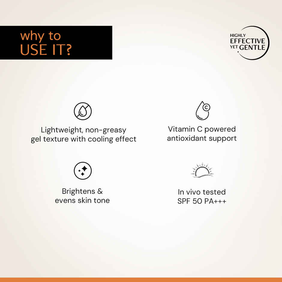 Deconstruct 5% Vitamin C Gel Sunscreen SPF 50 PA++++ | In-Vivo Tested