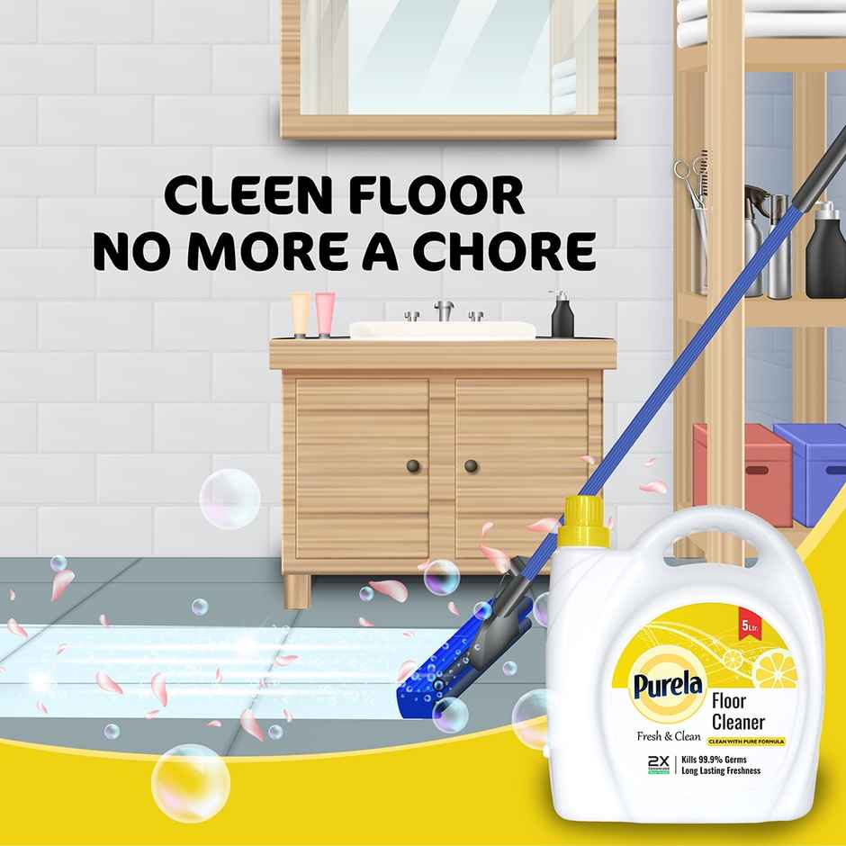 Purela Lemon Floor Cleaner Liquids | Bathroom Surface Cleaning Liquid | Ecofriendly
