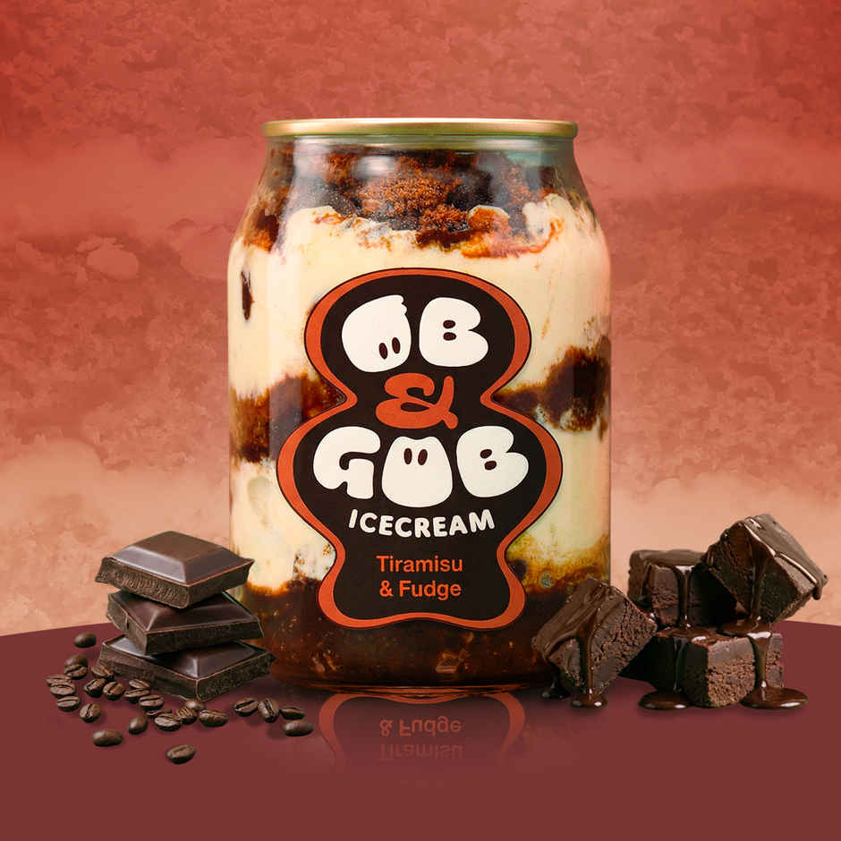 Ob & Gob Tiramisu & Fudge Ice Cream Sundae (200ml) & Ob & Gob Vanilla & Choco Brownie Ice Cream Sundae (200ml) Combo