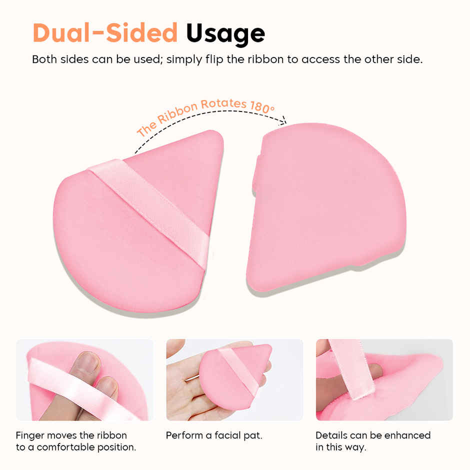 Gleva Triangle Makeup Puff 2 Pcs Soft Foundation Powder Blender Sponge Wet Dry Beauty Set