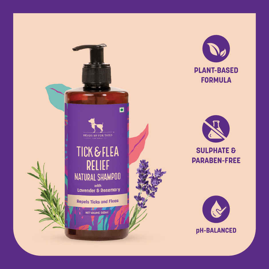 HUFT Natural Flea and Tick Relief Dog Shampoo Lavender Rosemary