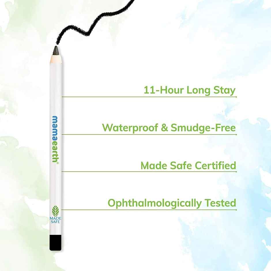 Mamaearth Charcoal Black Long Stay Kohl Pencil Kajal Black Waterproof With Castor Oil & Chamomile