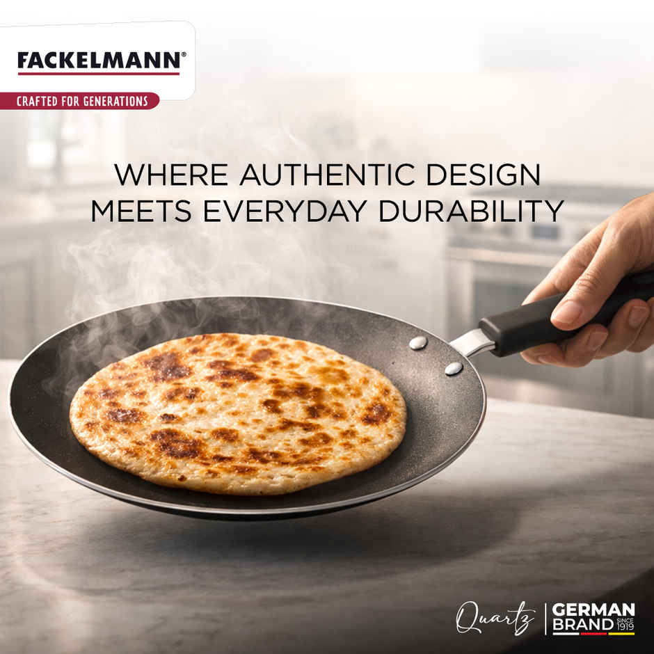 Fackelmann Quartz Nonstick Concave Tawa 25cm BPA-Free All Stoves Compatible Anti-scratch