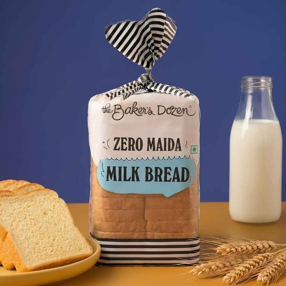 The Baker's Dozen Zero Maida Milk Bread | Atta Bread | Sandwich Bread | White Bread | Clean Label | Combo