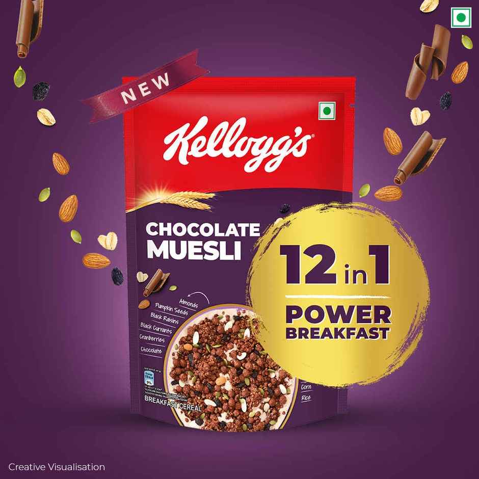 Kellogg's Chocolate Muesli | 12 In 1 Power Breakfast | No Maida | No Palm Oil | India's Tastiest Muesli