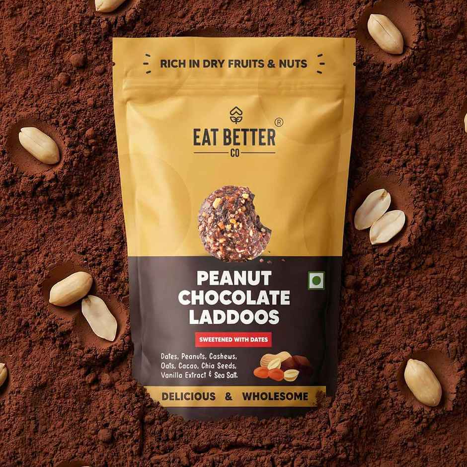 Eat Better Co Peanut & Chocolate Laddoos | No Added Sugar | High Protein, Truly Natural