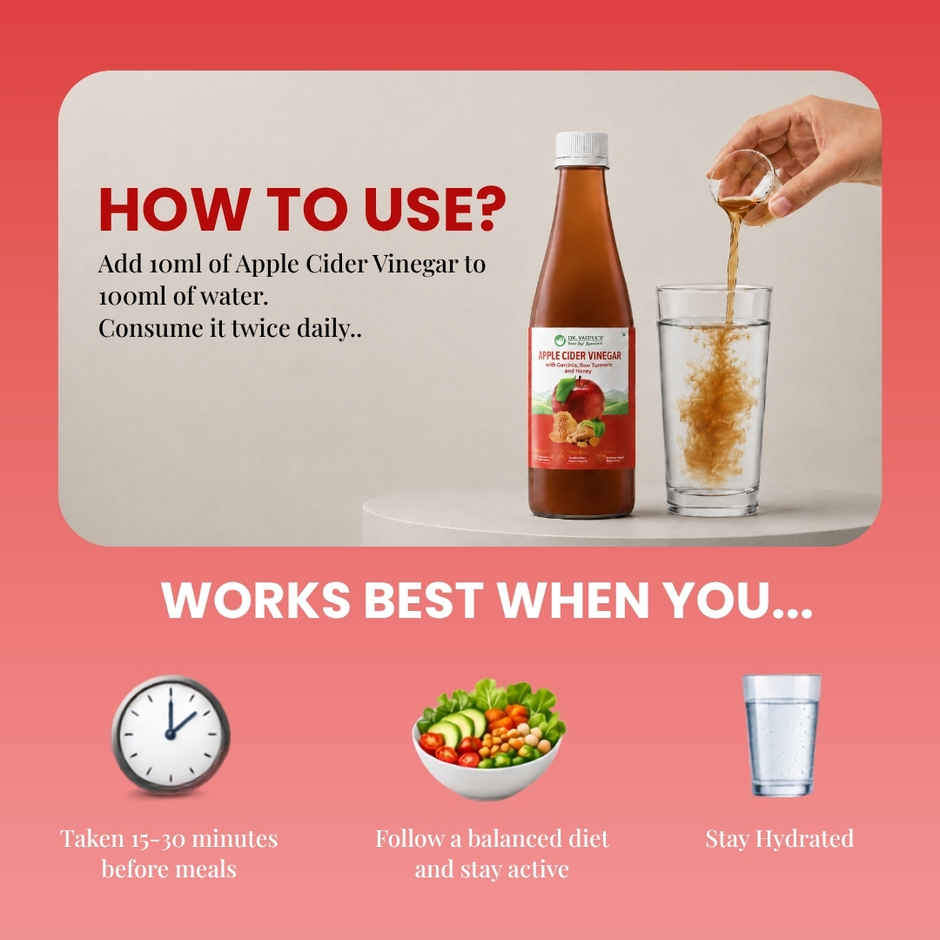 Dr. Vaidya's Apple Cider Vinegar for Weight Loss | Helps Craving Control | No Added Sugar | Vegan