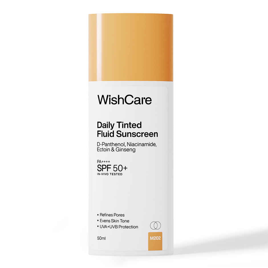 WishCare Daily Tinted Fluid Sunscreen SPF50PA++++ | M202 | All Skin Type | InVivo Tested
