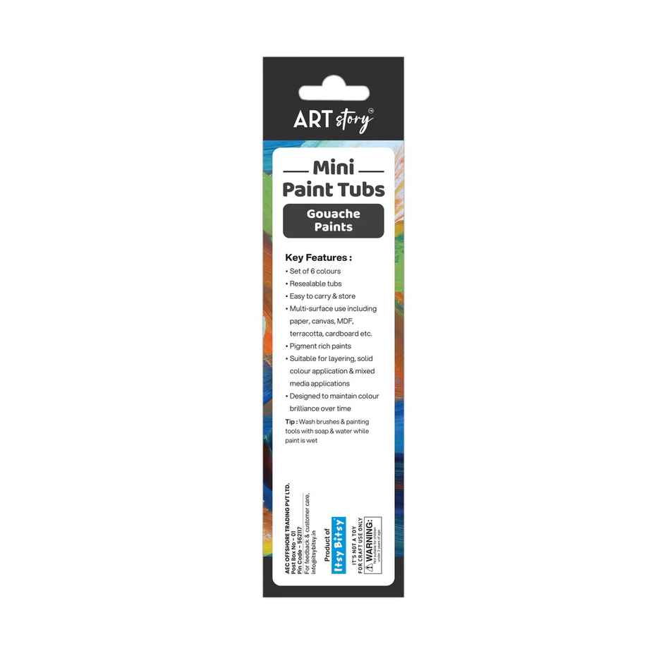 Itsy Bitsy Mini Paint Tubs Gouache Paint Bright 6 ml x 6 shades LB